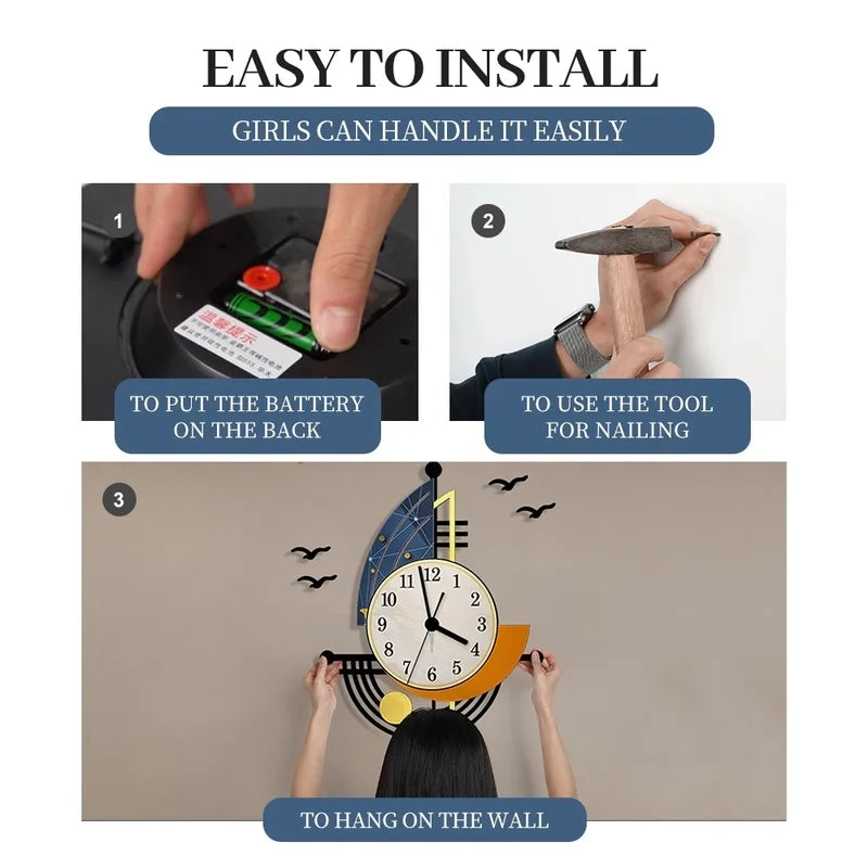NauticTime Clock - Elegant Sailboat Wall Clock