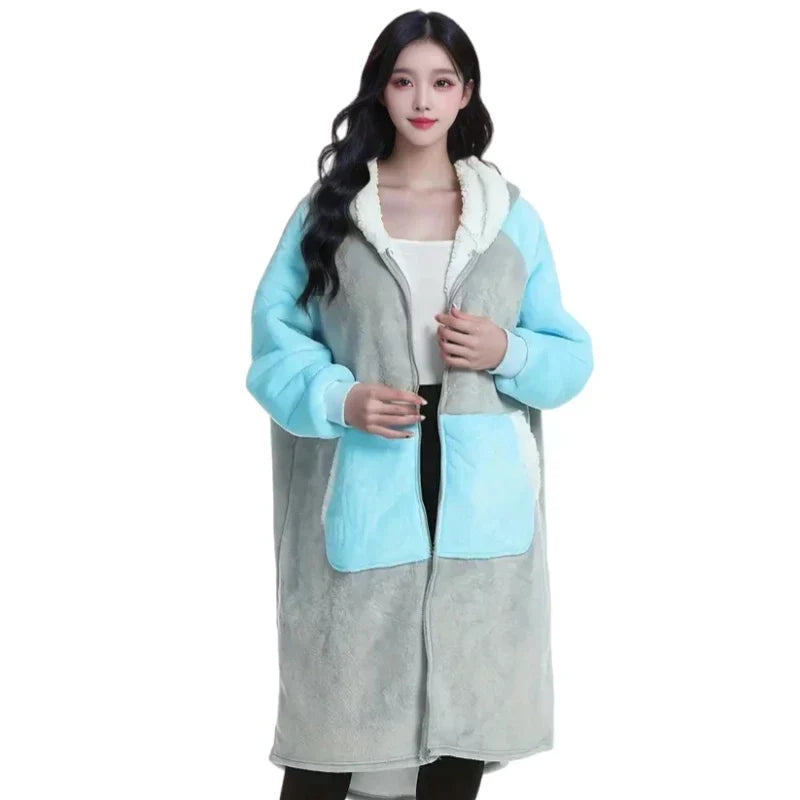 PlaidCozy Hoodie - Luxurious Oversized Fleece with Zipper