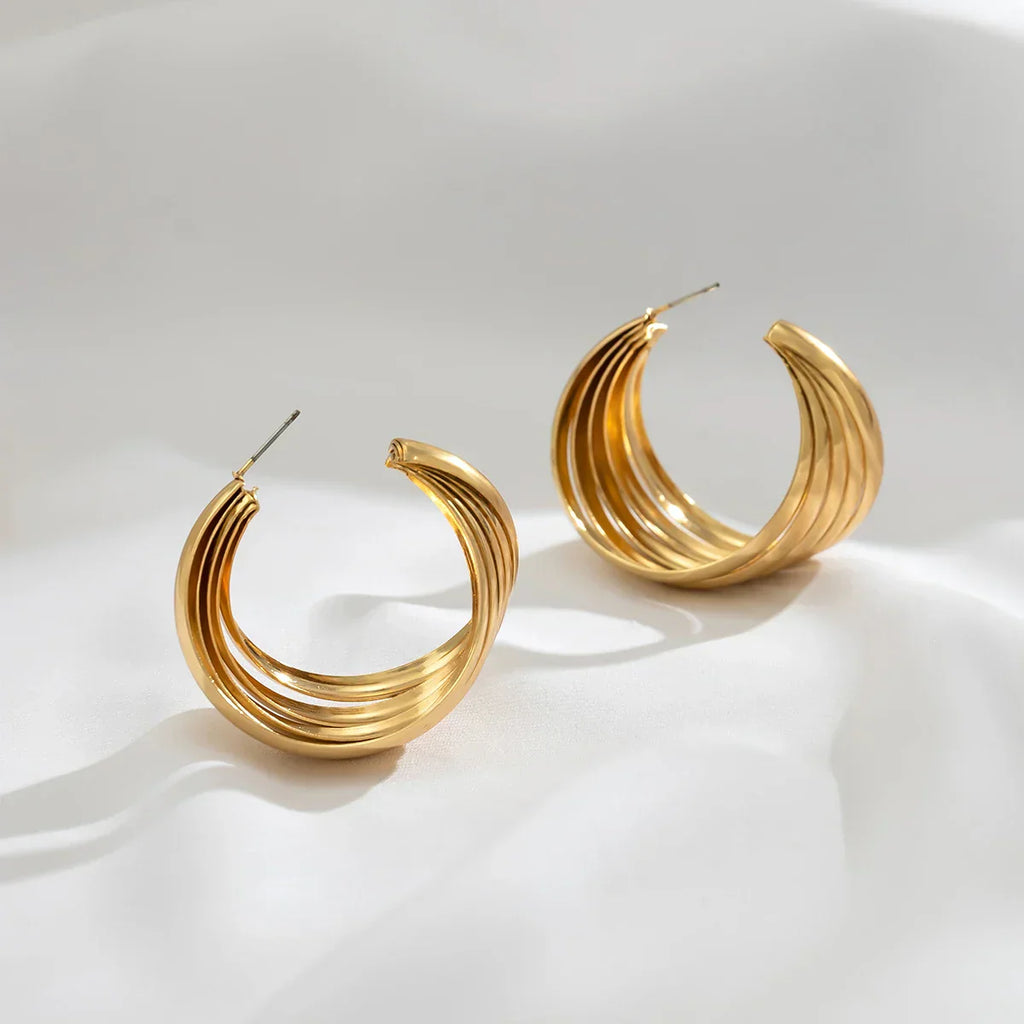 Classic Elegance Earrings - Stylish Metal Hoop