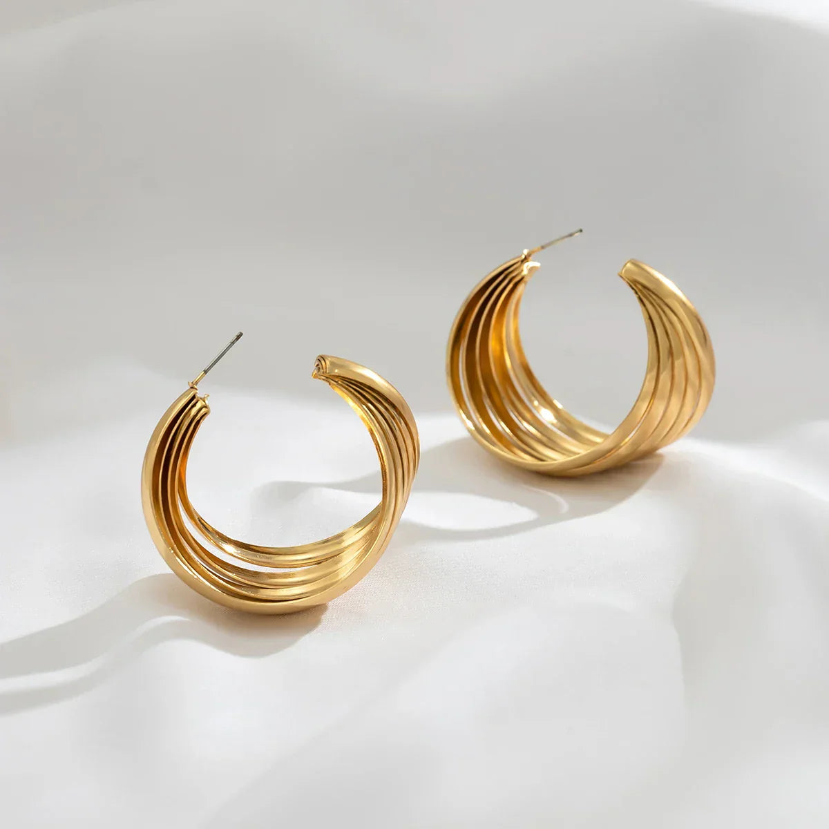 Classic Elegance Earrings - Stylish Metal Hoop
