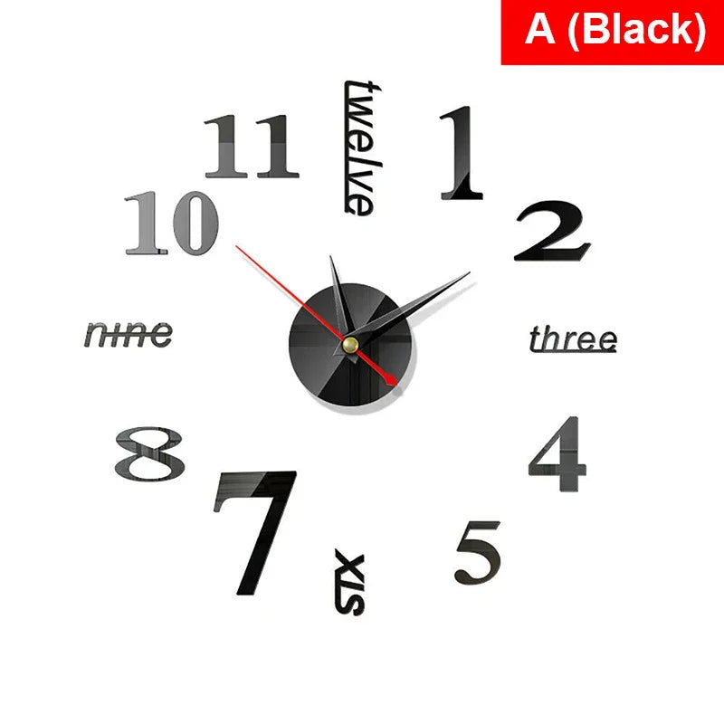RomanTime 3D Clock - Modern DIY Wall Decor