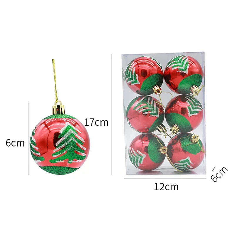Charming Christmas Decoration - Elegant Snowflake Christmas Baubles Set of 6