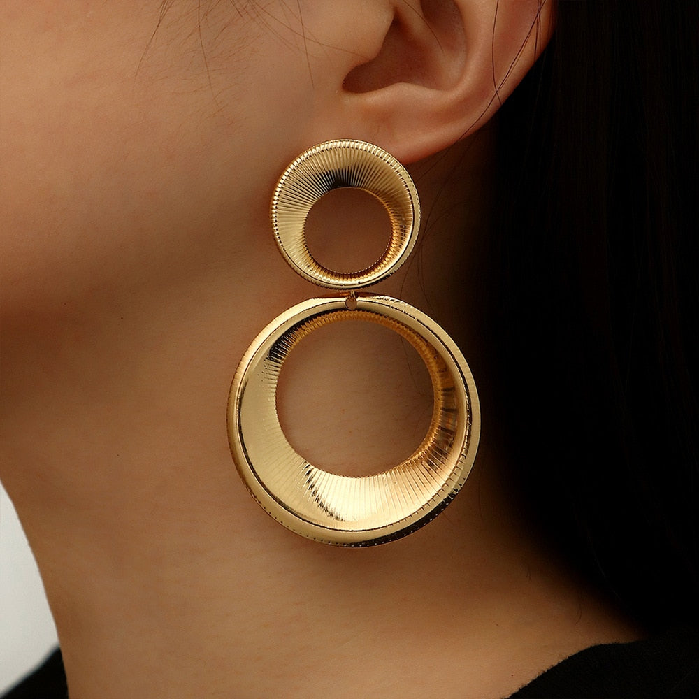 Gold Circle Earrings | Unique Statement Jewelry for a Bold Look