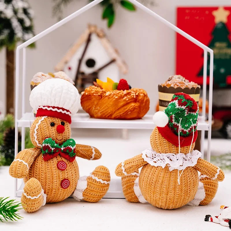 Festive Gingerbread Man Hanging Ornament for Christmas Decoration – Yellow