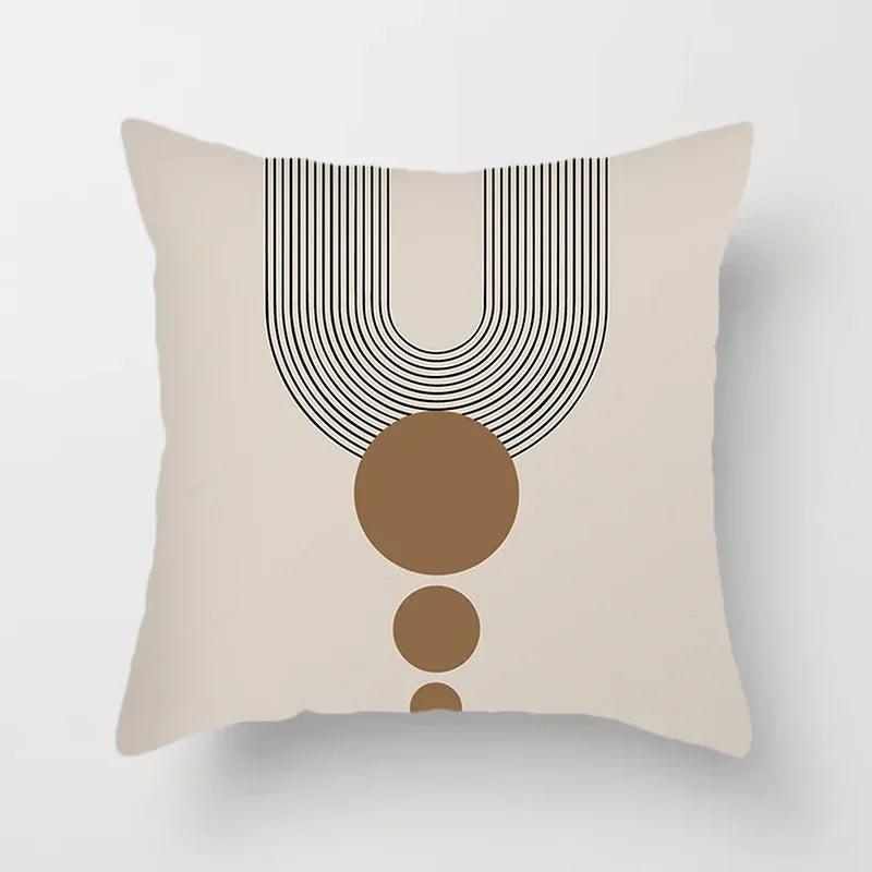 Aurum Cushion Cover - Modern Black and White Cushion Cover with Abstract Art Print