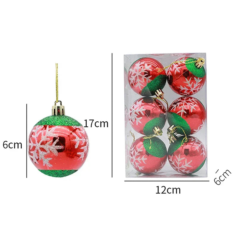 Charming Christmas Decoration - Elegant Snowflake Christmas Baubles Set of 6