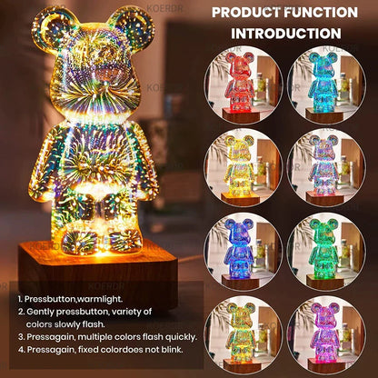 StarBear - Enchanting 3D Fireworks Effect Lamp