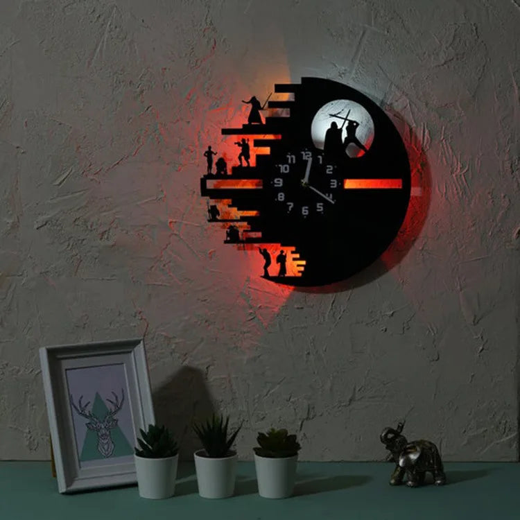 Star Wars Vinyl Clock - LED Wall Decor for Bedroom