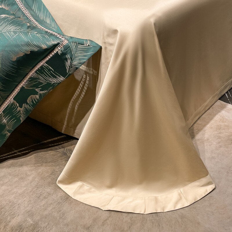 Verdant Leavescape – Luxury Egyptian Cotton Duvet Cover Set
