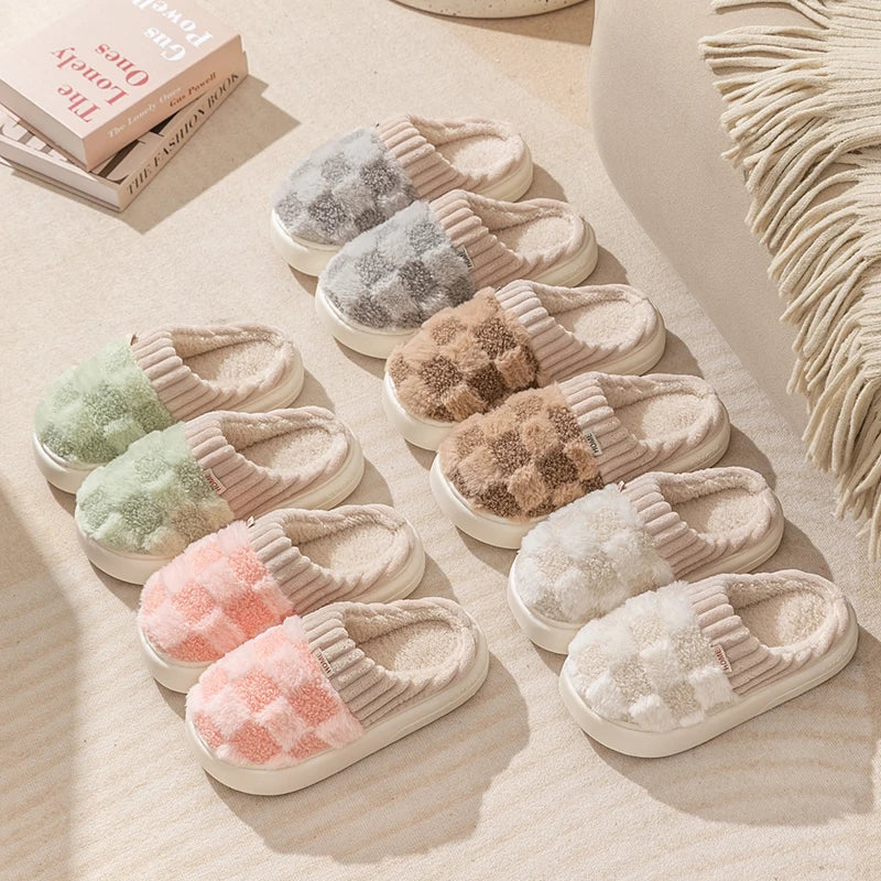 Dreamy Feet Slippers - Trendy Checked Cotton Slippers for Optimal Comfort