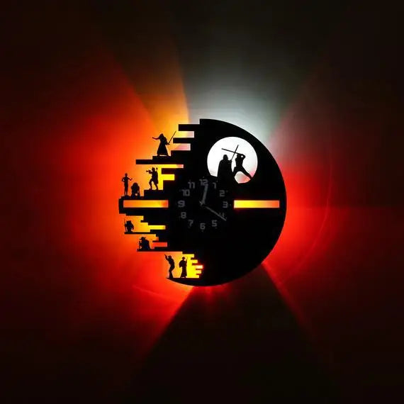 Star Wars Vinyl Clock - LED Wall Decor for Bedroom