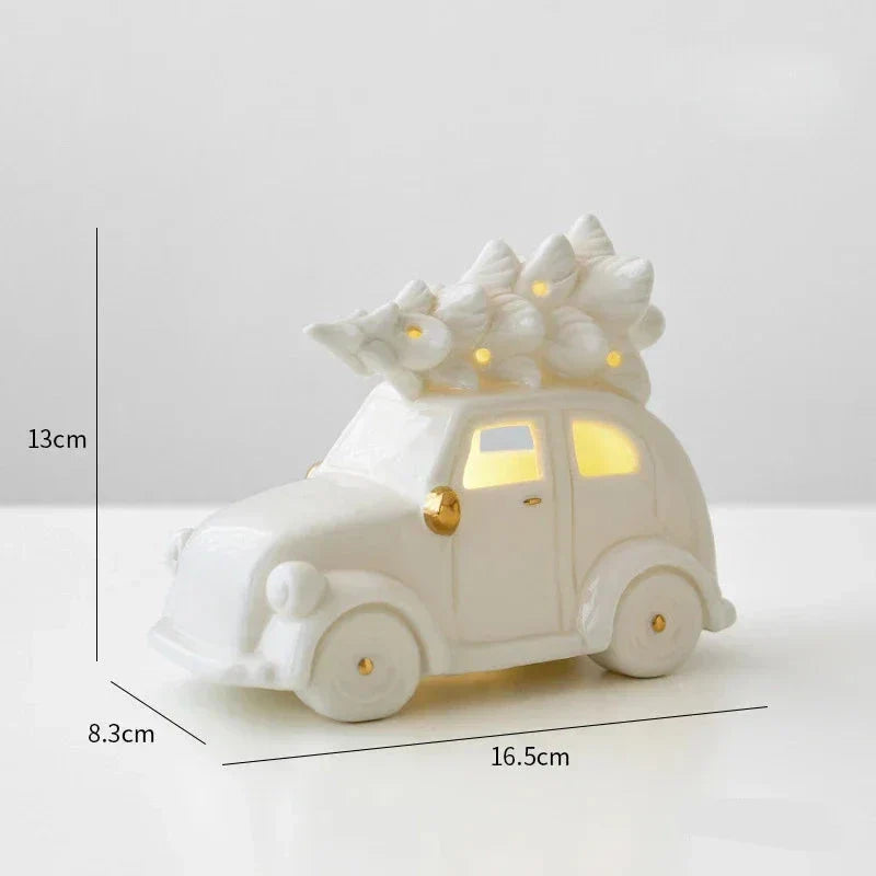 Magical Christmas Decoration - Light-Up Ceramic Snowman for Festive Decor