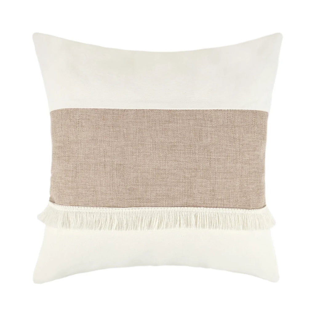 Bohemian Kussenhoes - Geometrisch Kussenhoes in Beige met Franjes