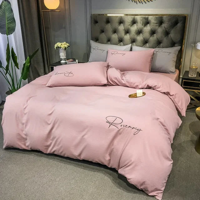 EmbroiLux Bedding - Elegant Luxury Duvet Cover with Embroidered Design