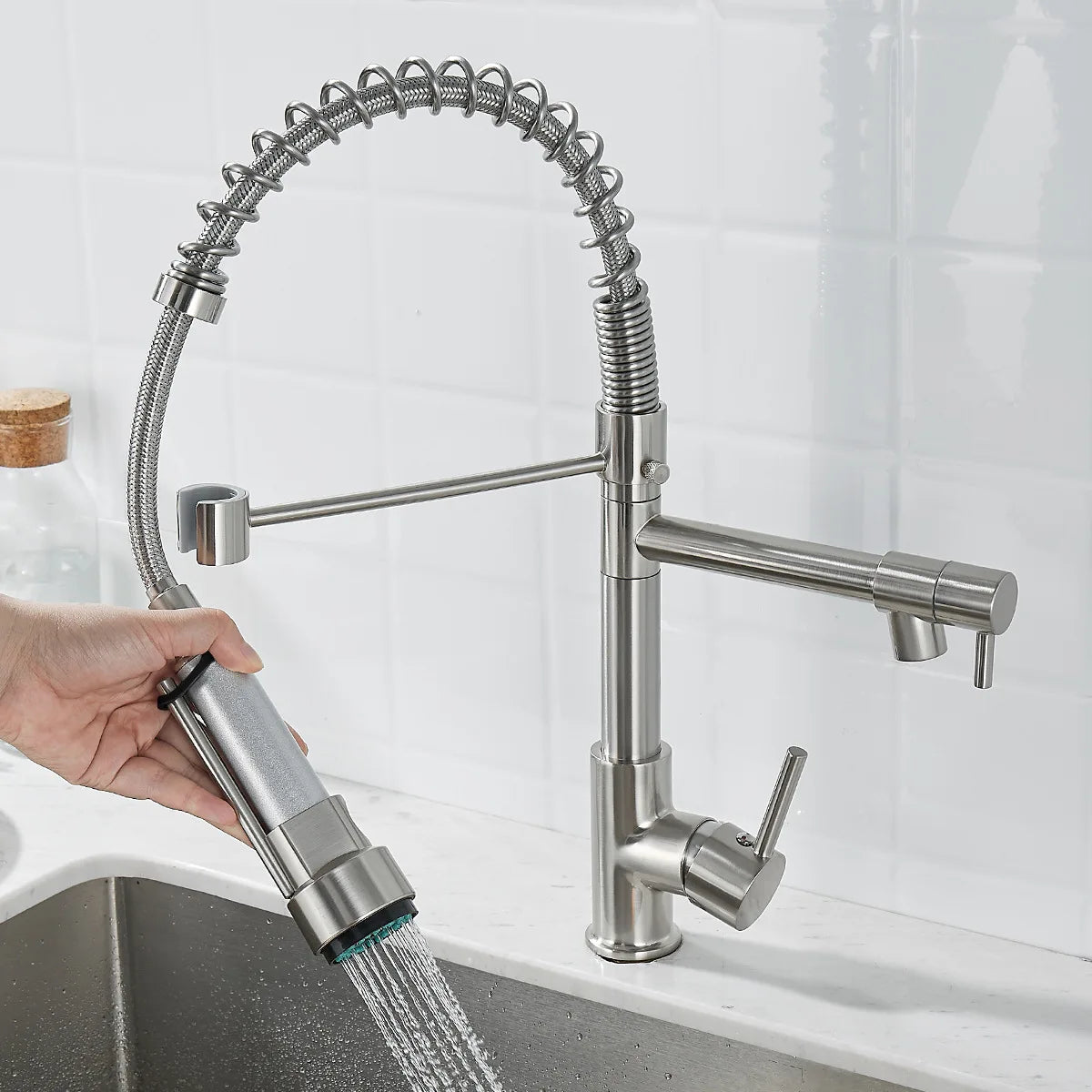 DualFlow Kitchen Tap - Luxury Double Brass Kitchen Faucet