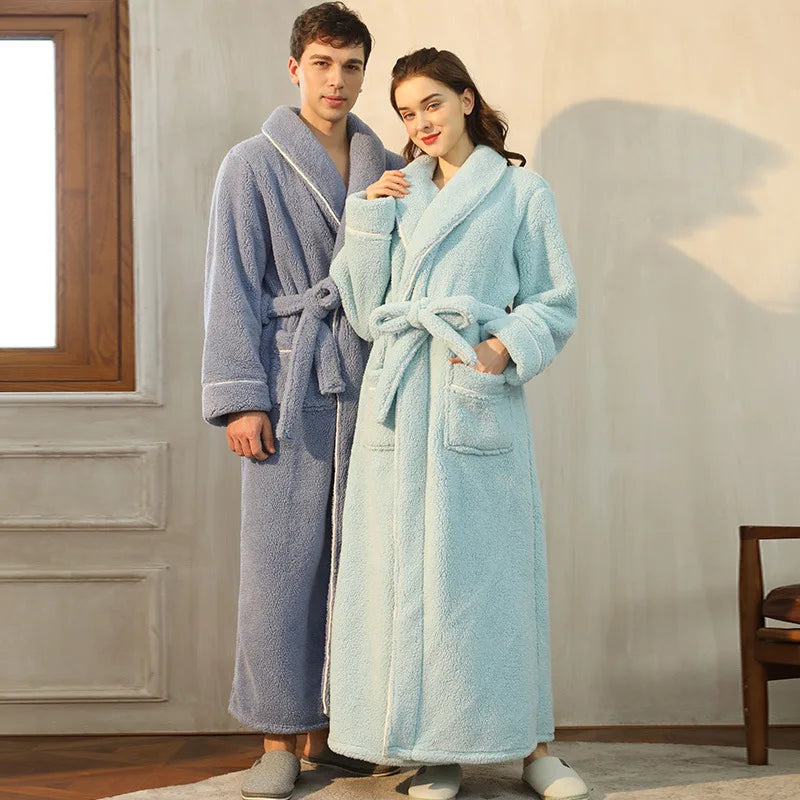 FleeceComfort Bathrobe - Luxury Flannel Bathrobe