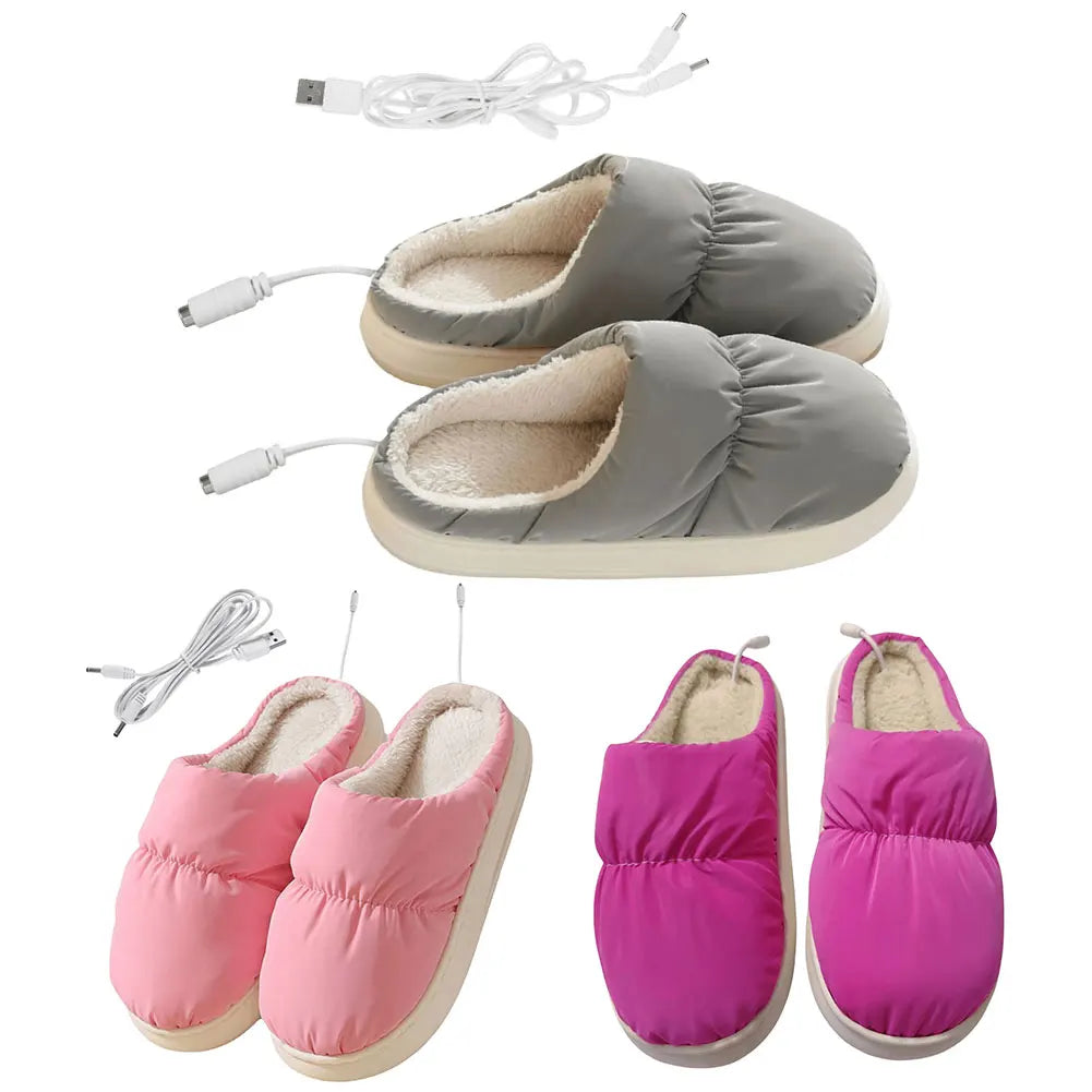 CloudCuddle Comfort Slippers - Ultimate Heated Plush Slippers for Winter Comfort