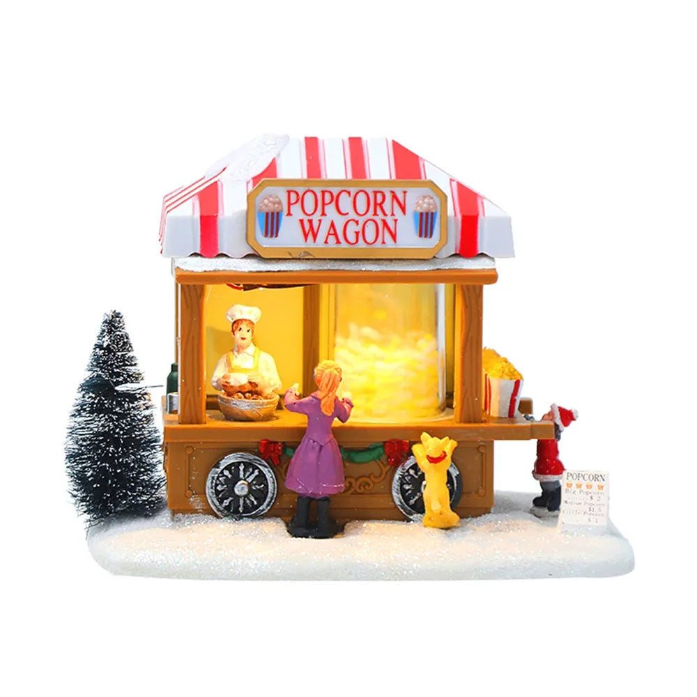 JoyfulMelody Christmas Decoration - Magical Musical Popcorn House for Party Decor