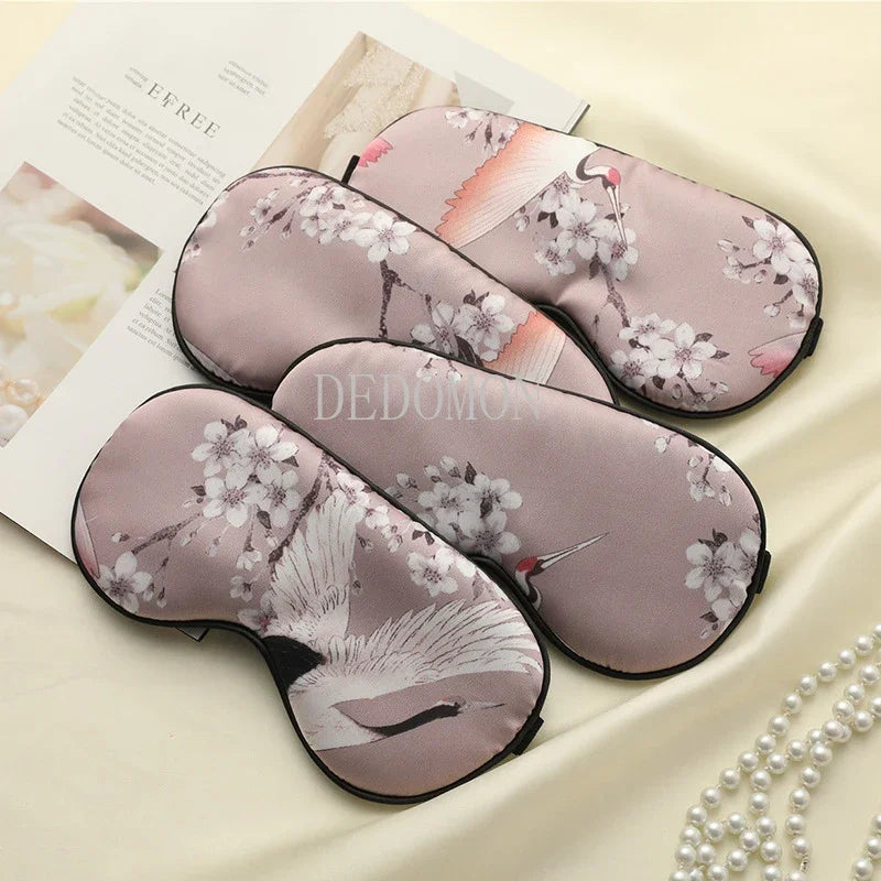 Grue de Soie – Luxury Silk Sleep Mask with Crane Design