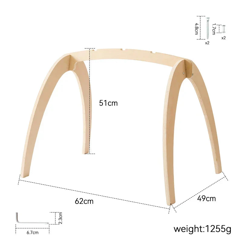Montessori Rattle Frame - Wooden Toy with Play Objects