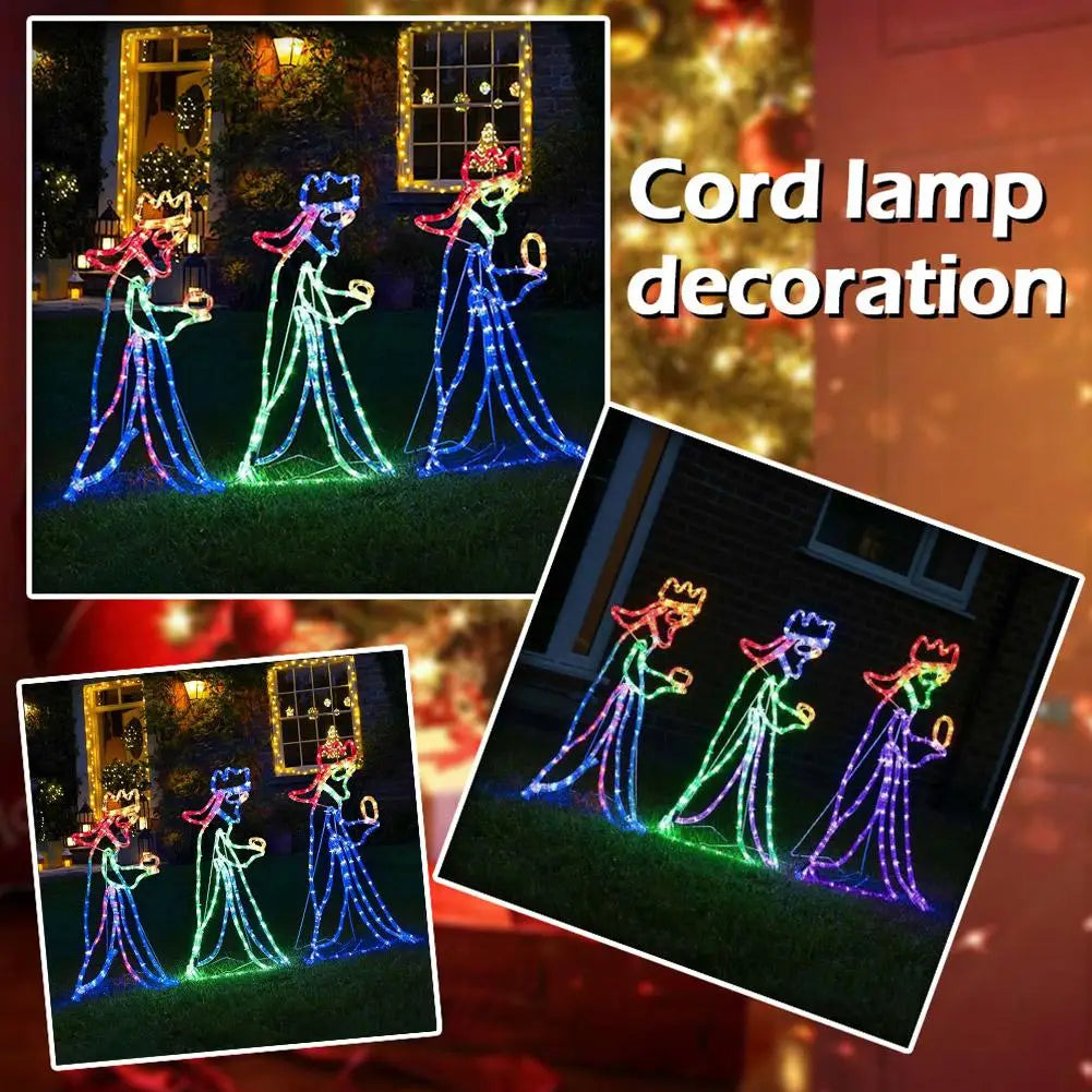 Enchanting Glow Christmas Lights - Captivating LED Three Wise Men Decoration