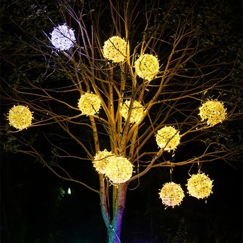 Sphere Rattan Festoon Lights - Elegant Rattan Festoon Lights for Every Occasion