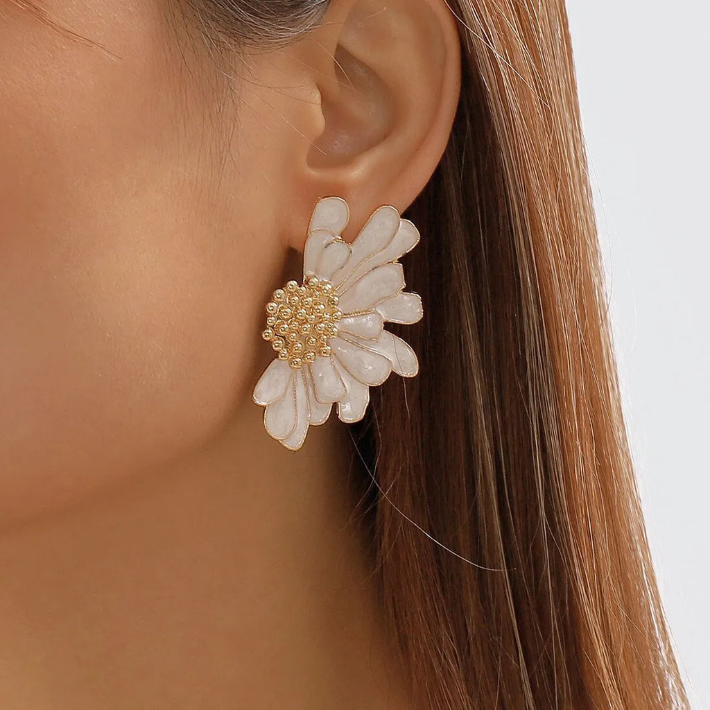 BloomGaze Earrings - Statement Gold Petal Earrings