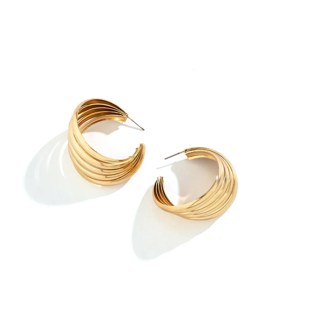 Classic Elegance Earrings - Stylish Metal Hoop