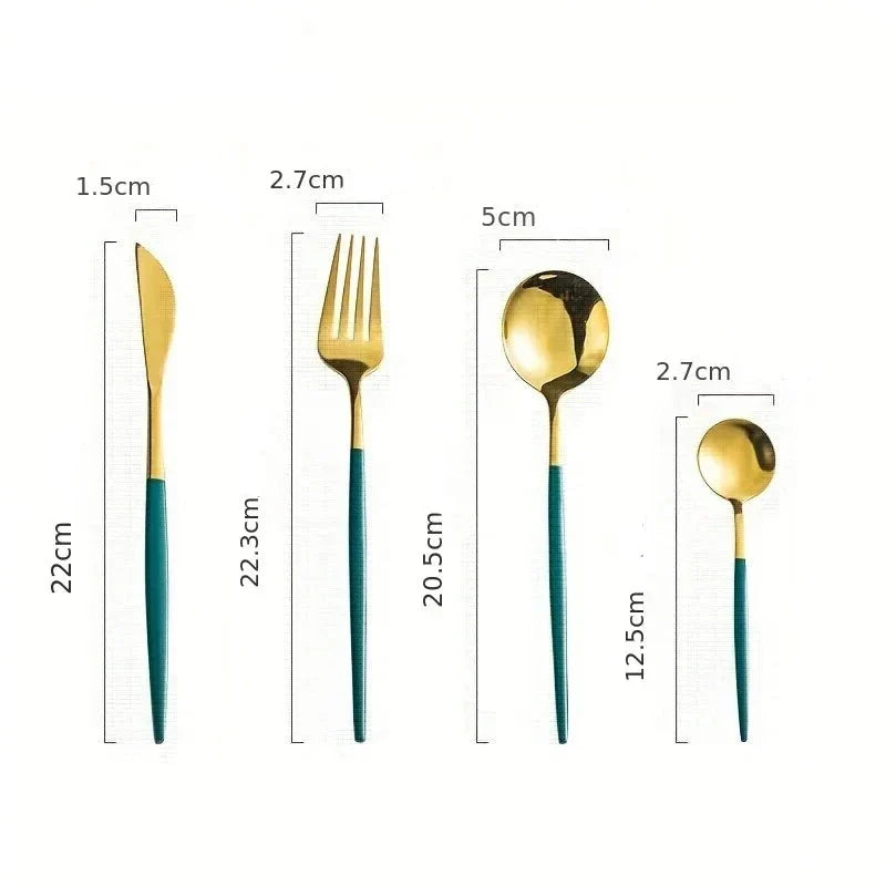 Golden Cutlery Set Luxury - 24-Piece For Stylish Dining Experience