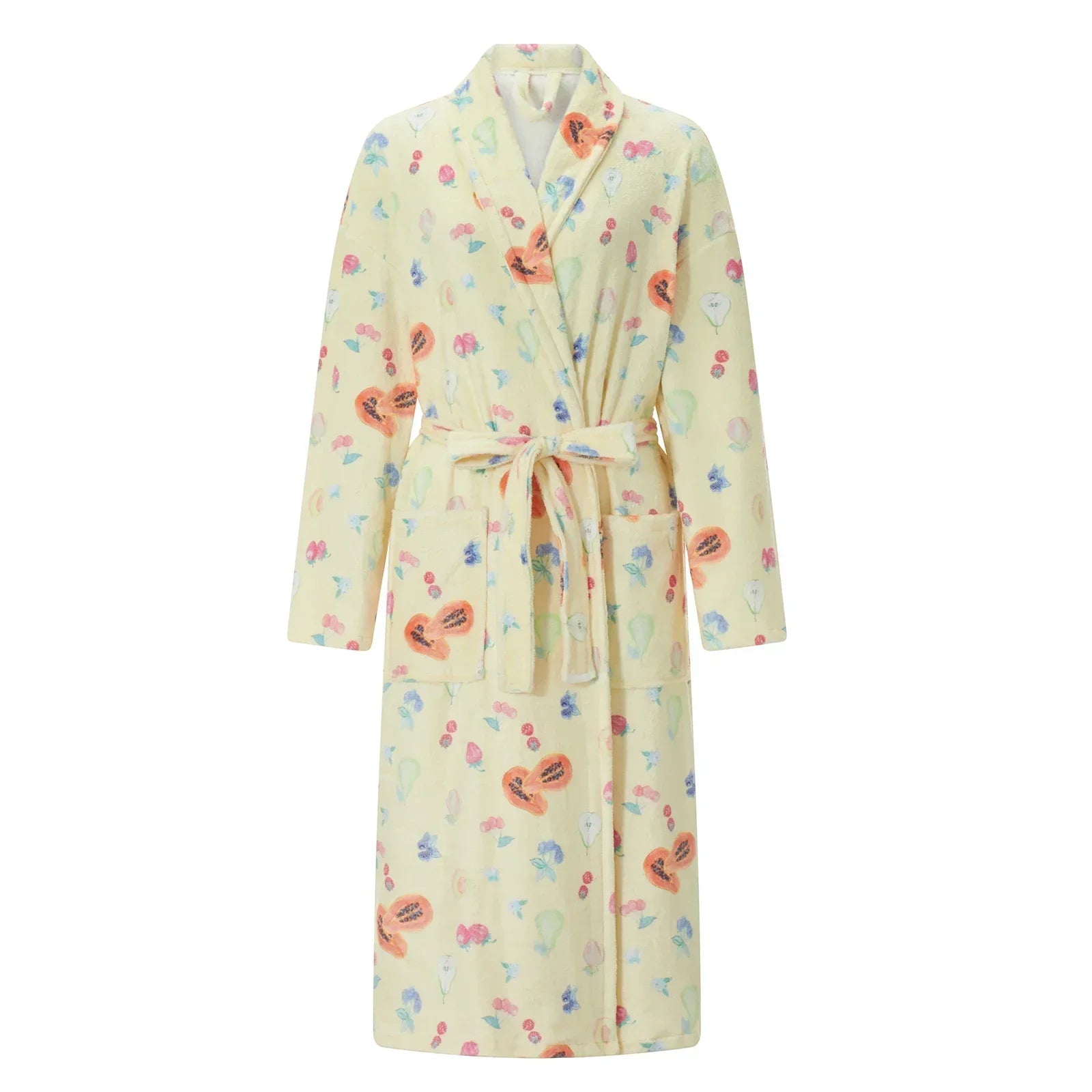BlossomWrap Bathrobe - Luxury Flannel Bathrobe with Floral Motif