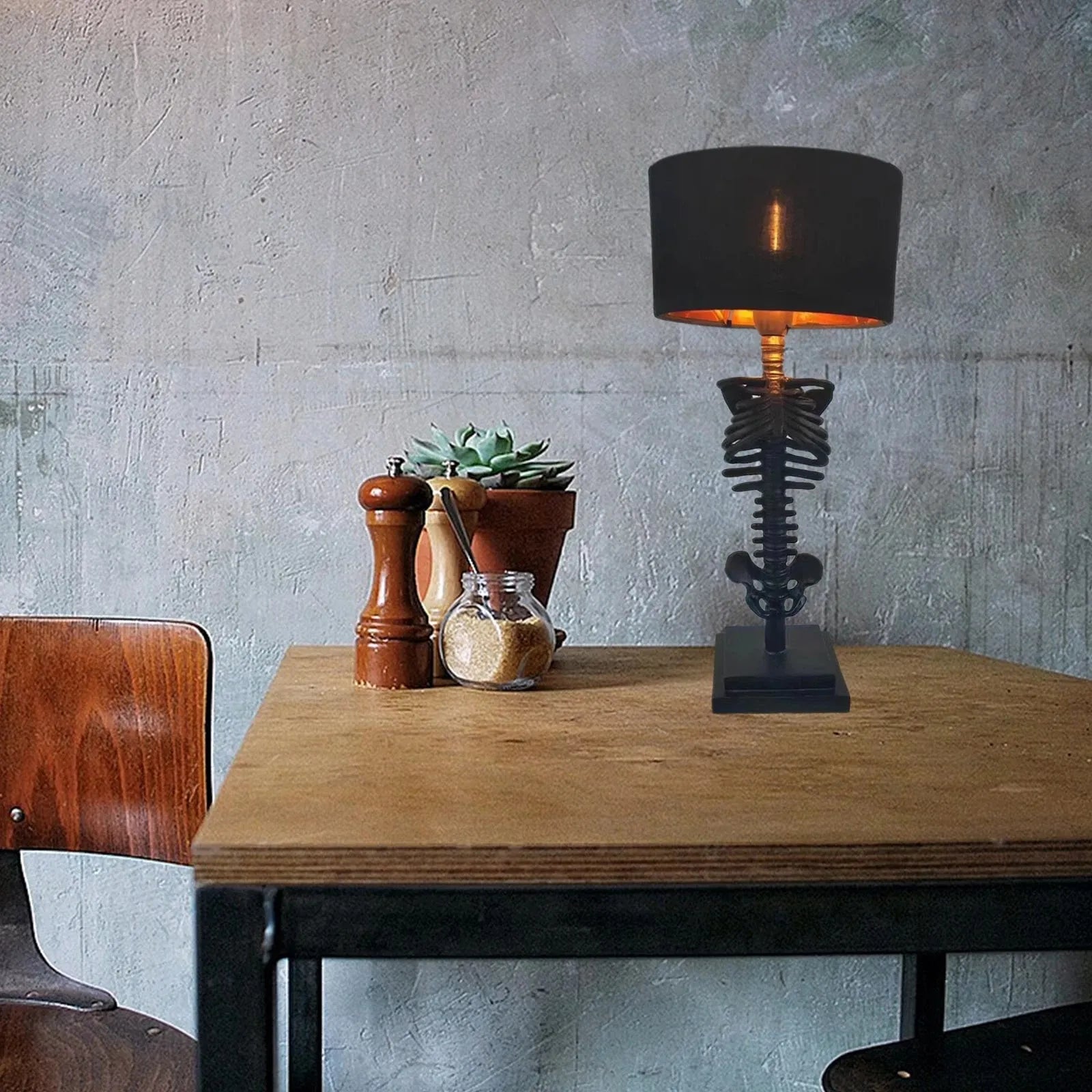 Gothic Skeleton Table Lamp – Handmade and Mysterious Design