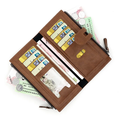 ElegantLeather - Long Leather Wallet for Ladies