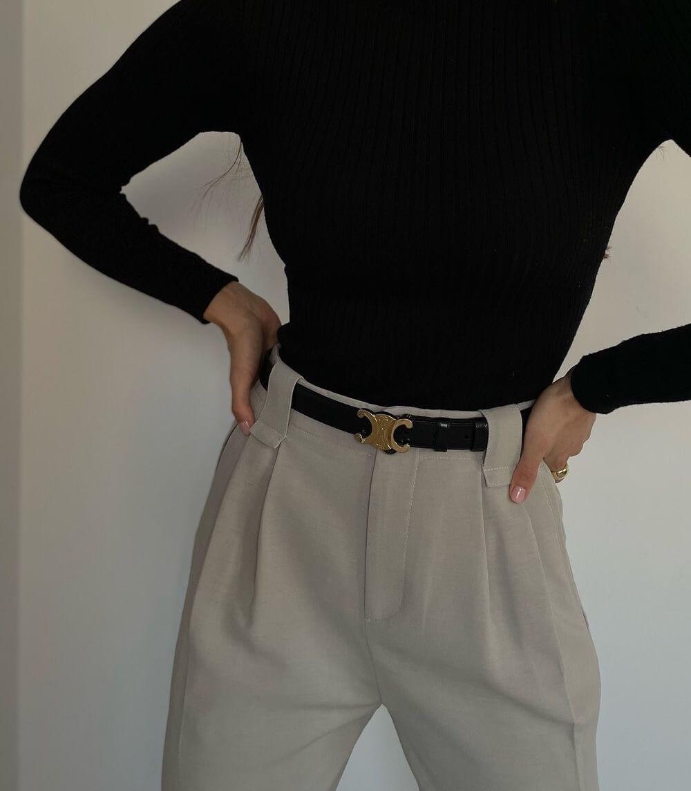 EleganceBelt - Luxury Leather Belt with Gold Details