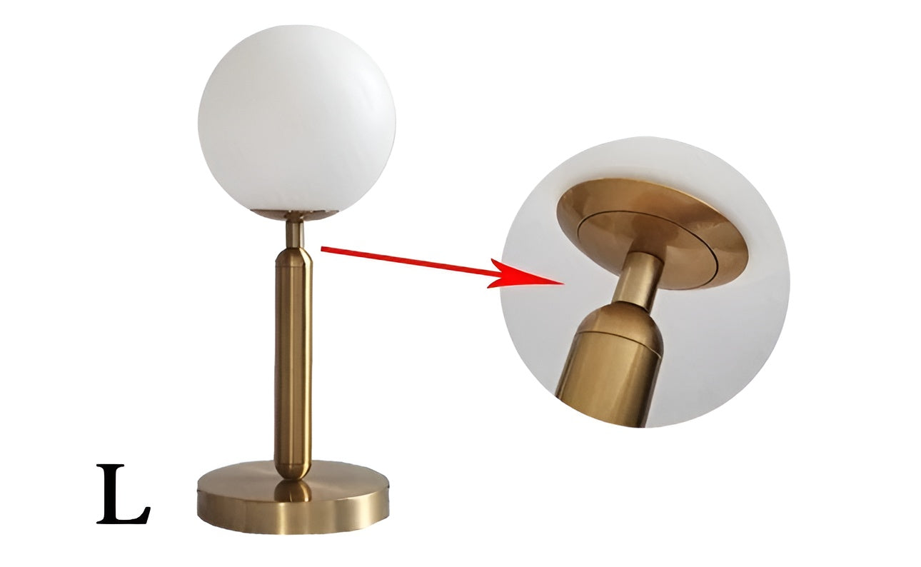SphereShine Luxe Glass & Brass Table Lamp – Elegance and LED