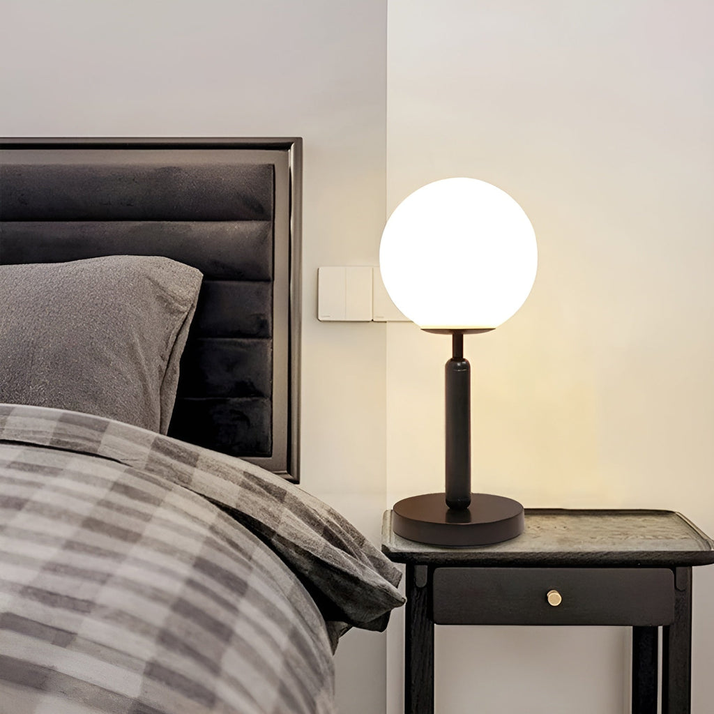 SphereShine Luxe Glass & Brass Table Lamp – Elegance and LED