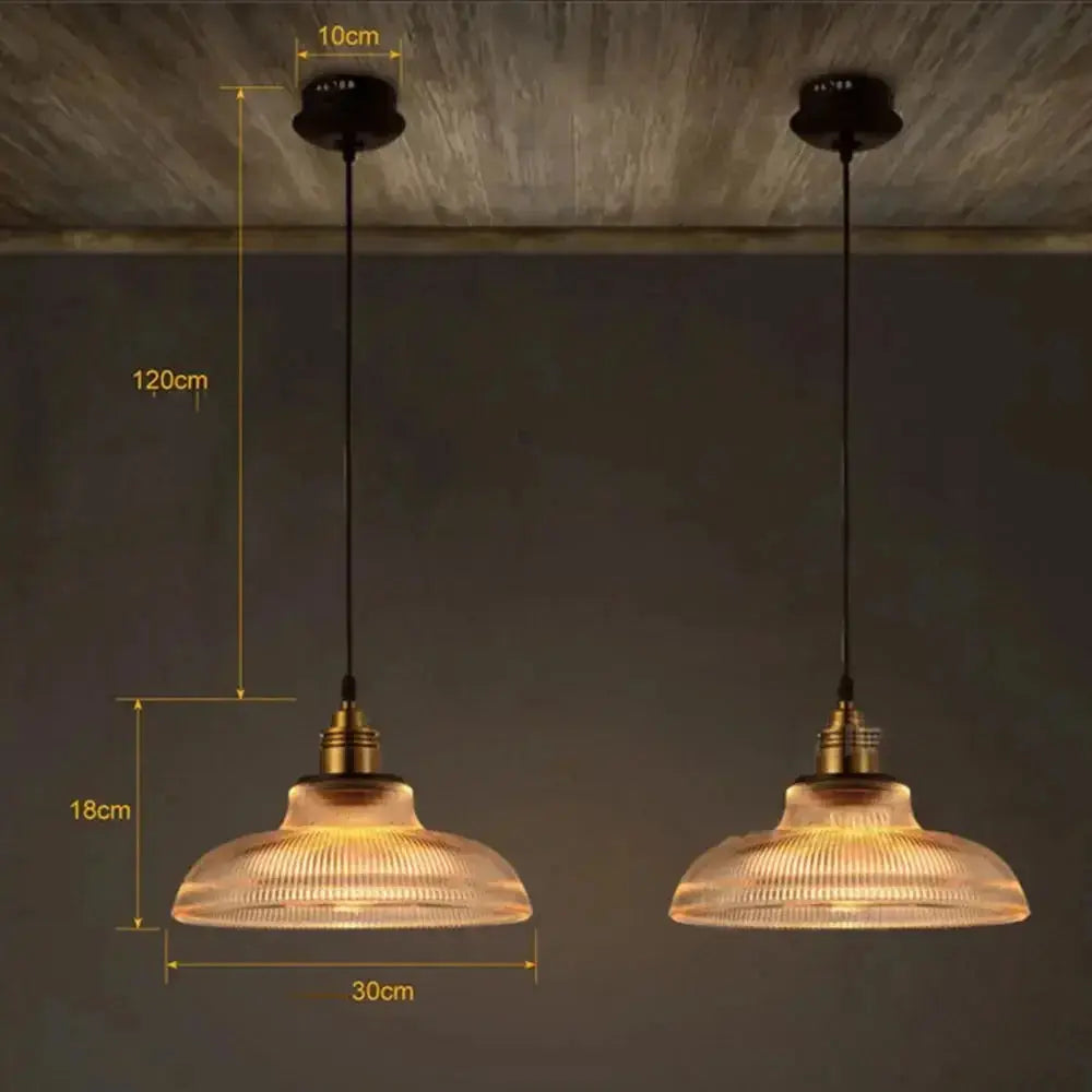 Retro Luxe Glass Pendant Light - Vintage Stripe Design for Coziness and Ambiance