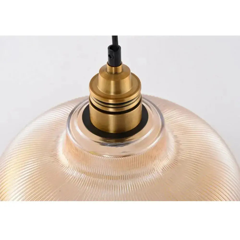 Retro Luxe Glass Pendant Light - Vintage Stripe Design for Coziness and Ambiance