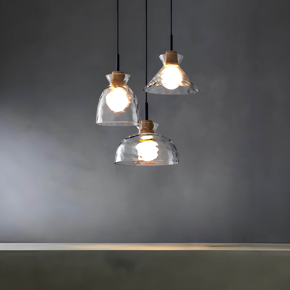 LuxeGlow Chic Glass Chandelier - Modern Elegant Glass Ceiling Lamp
