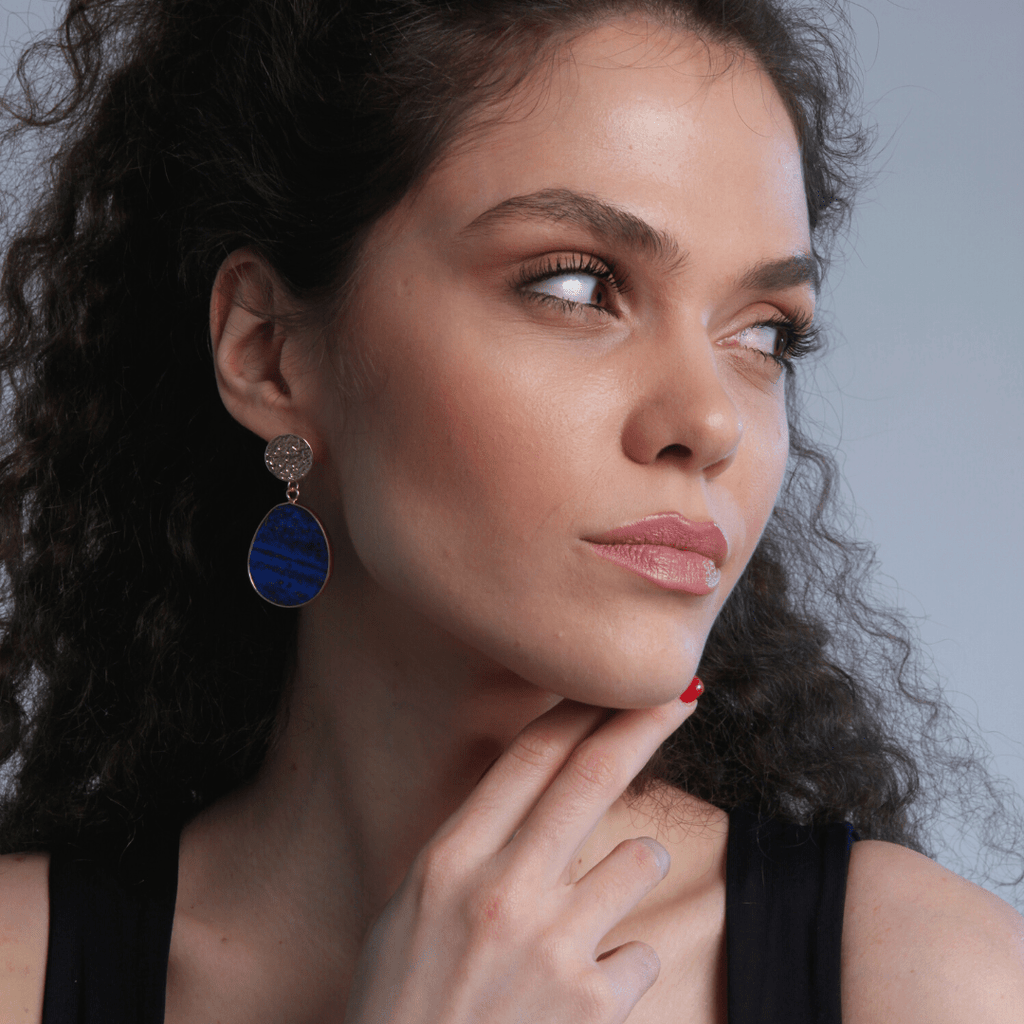 CelestialLuxe Earrings – Beschermende Lapis Oorbellen