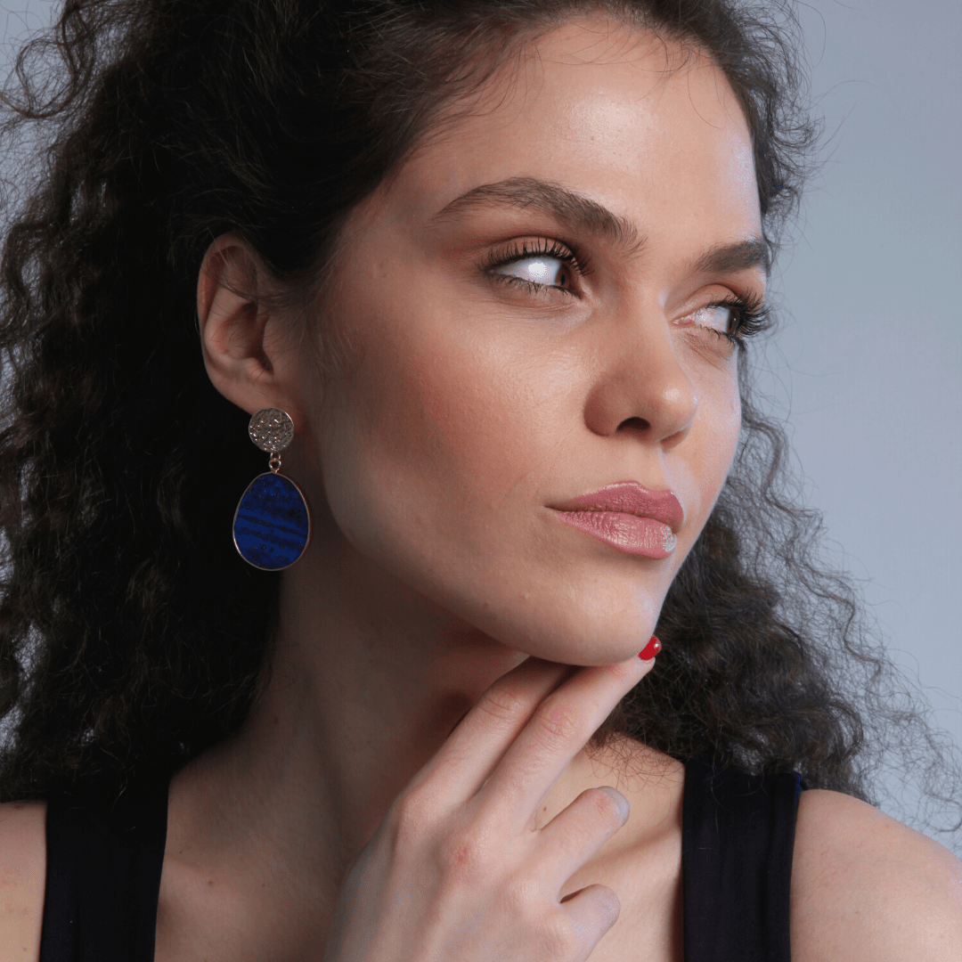 CelestialLuxe Earrings – Protective Lapis Earrings