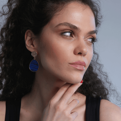 CelestialLuxe Earrings – Protective Lapis Earrings