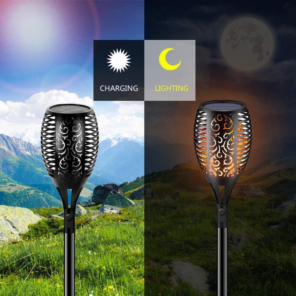 LED Solar Garden Torches Deluxe 96 LED (4 Pieces)