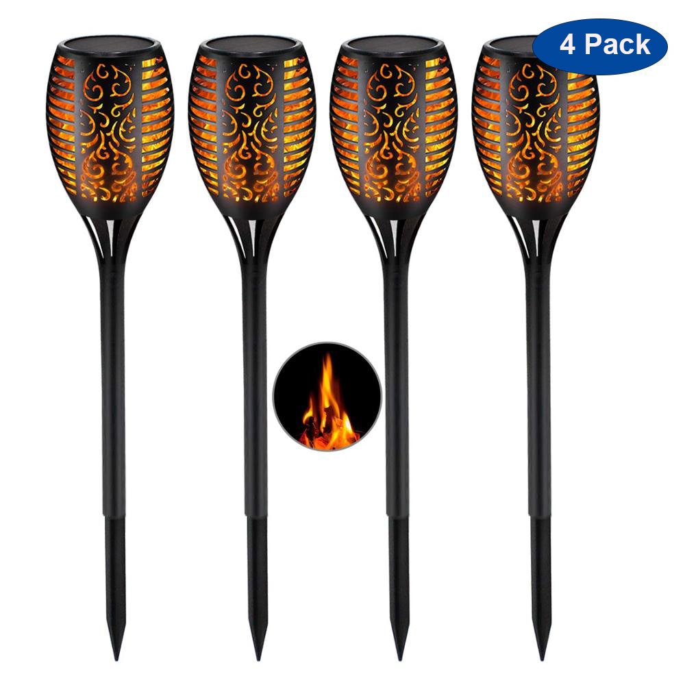 LED Solar Garden Torches Deluxe 96 LED (4 Pieces)