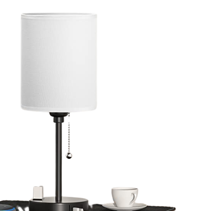Elegant Table Lamp Whiteh Smart Charging Options and Three Colors