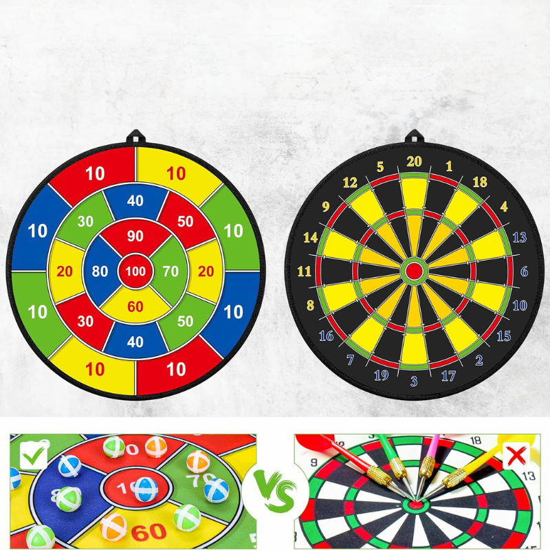 PlayTarget - Large Kids Dartboard with Sticky Darts