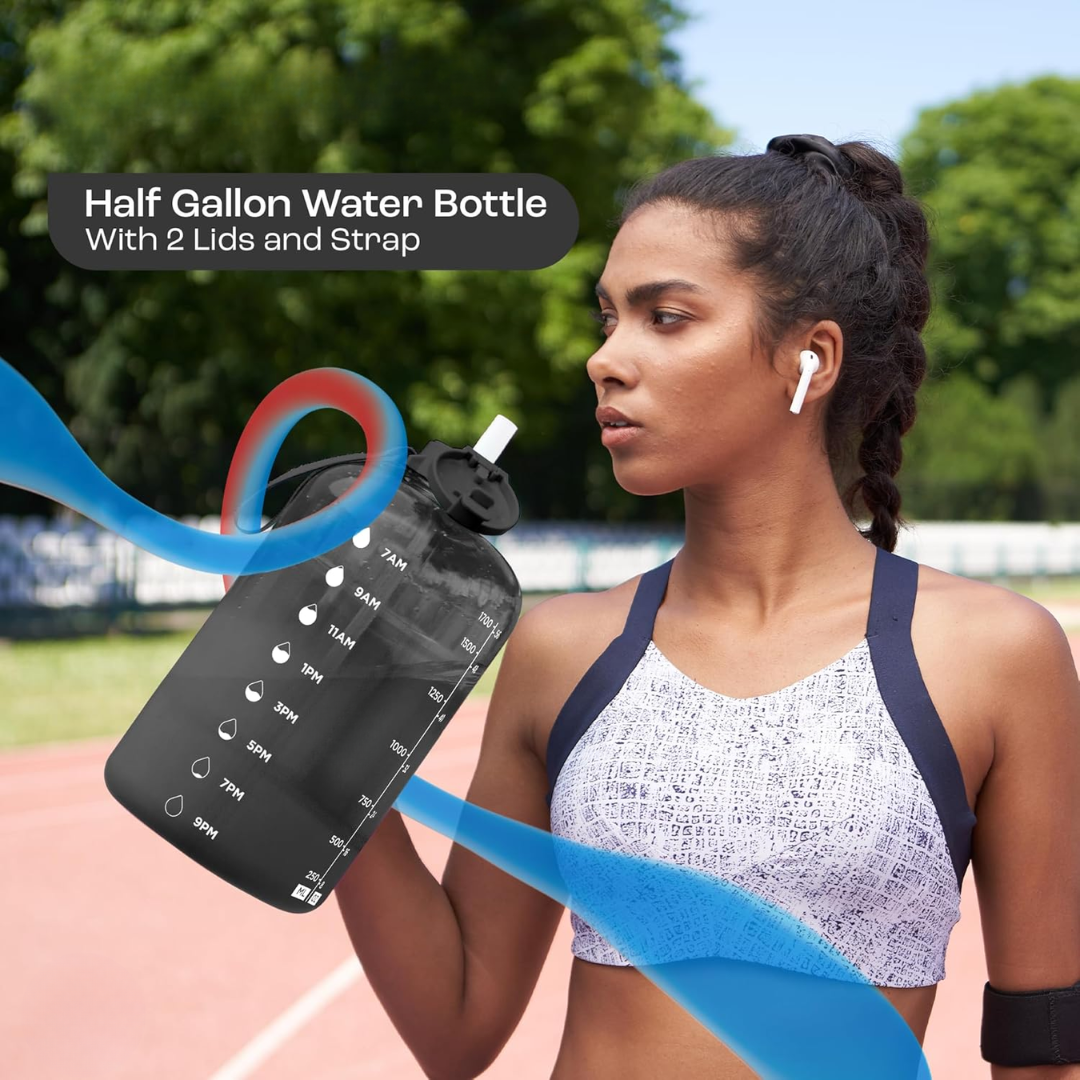 HydraMark - Elegant 2L Water Bottle with Time Marker