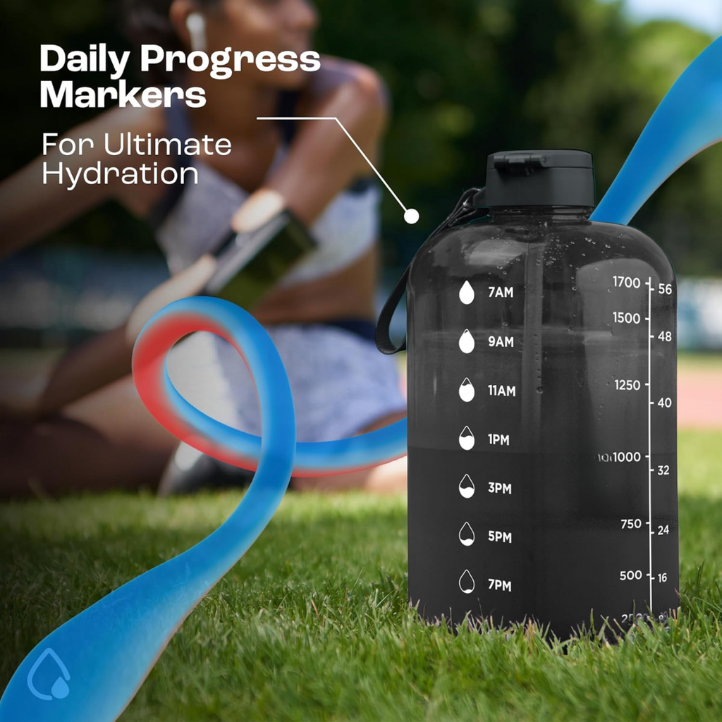 HydraMark - Elegant 2L Water Bottle with Time Marker
