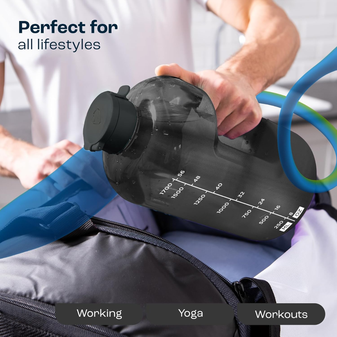 HydraMark - Elegant 2L Water Bottle with Time Marker