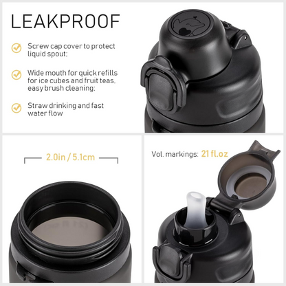 FlexiHydrate - Foldable Silicone Water Bottle 600ml