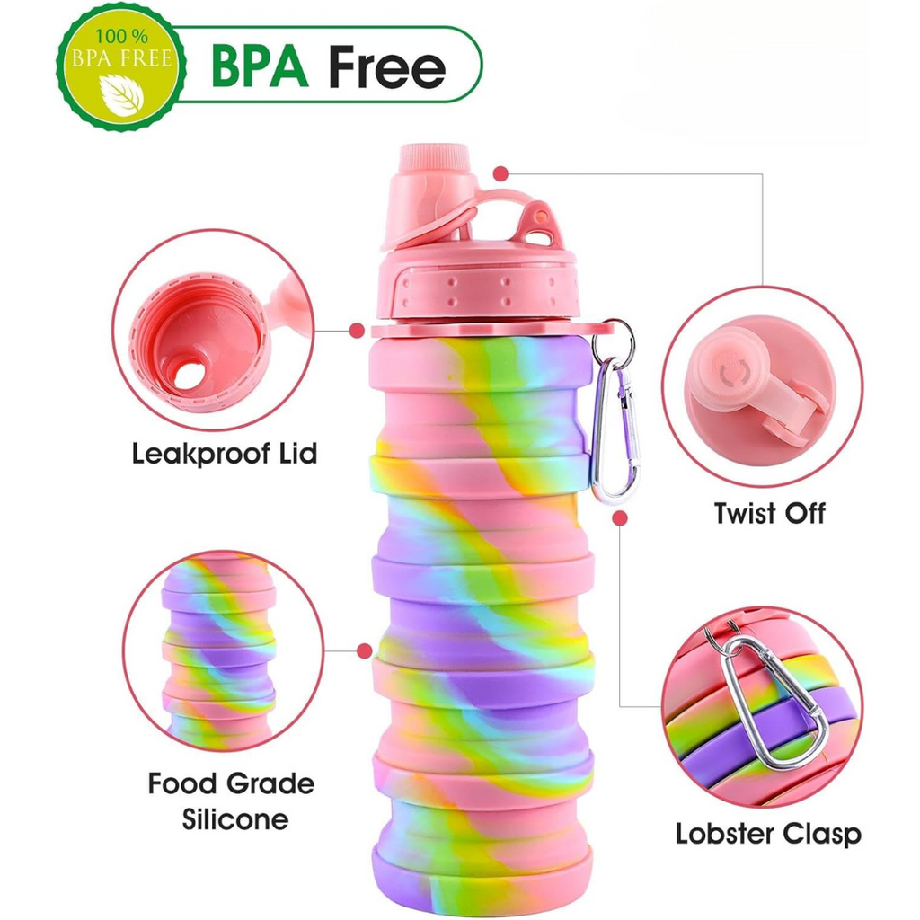 FlexiHydrate - Compact Foldable Water Bottle for Travel